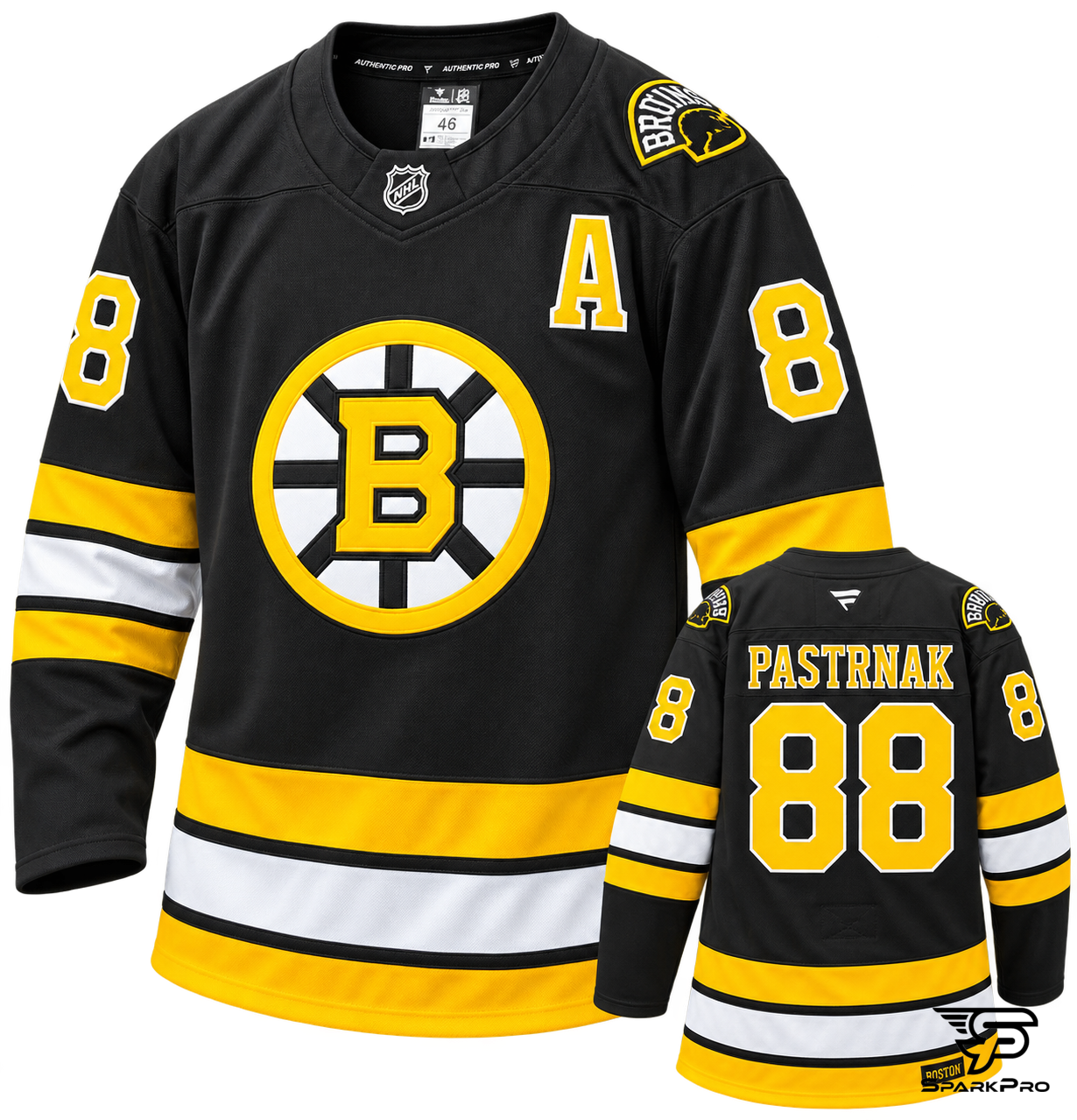 Camiseta Boston Bruins Pastrnak #88 Fanatics Negro - Imagen Principal Camiseta Boston Bruins Pastrnak #88 Fanatics Negro Fanatics AUTHENTIC_PRO Hockey Negro - SparkPro
