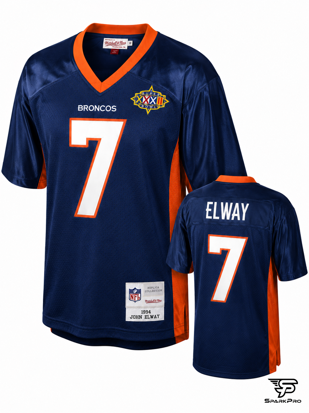 Camiseta Broncos John Elway #7 Mitchell & Ness Azul - Imagen Principal