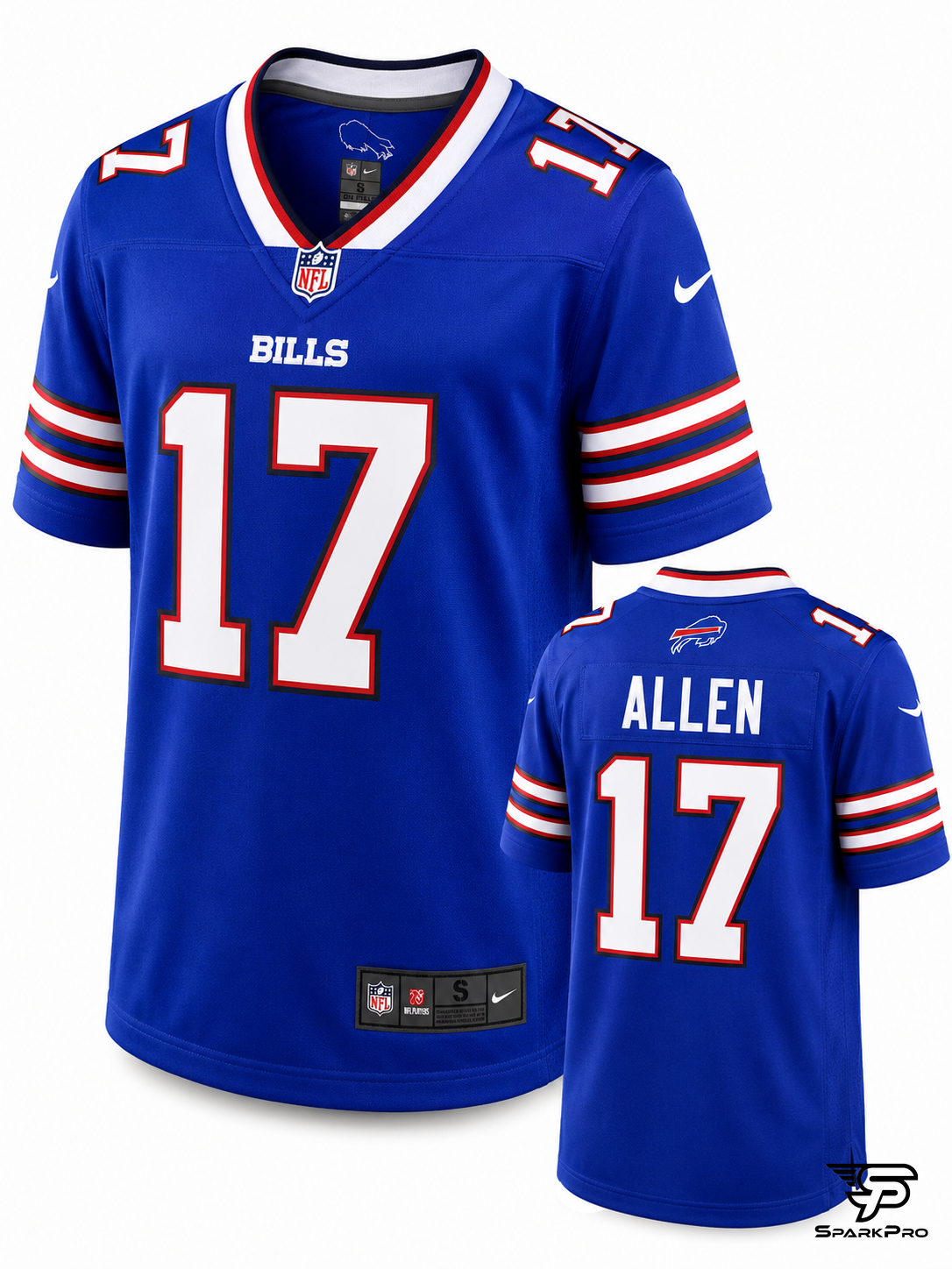 Camiseta Buffalo Bills Allen #17 Nike Azul - Imagen Principal