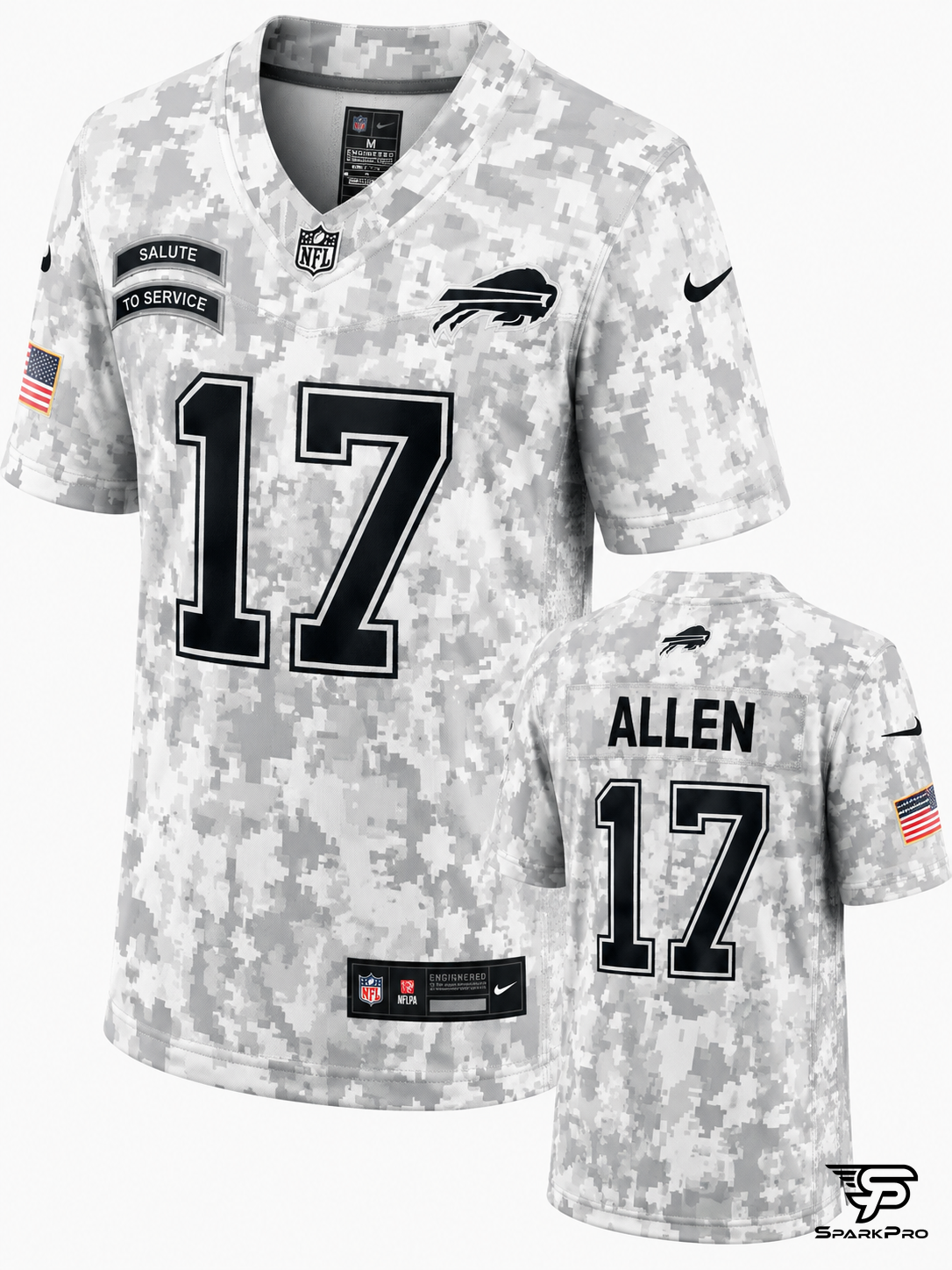 Camiseta Buffalo Bills Allen #17 Nike Blanco - Imagen Principal
