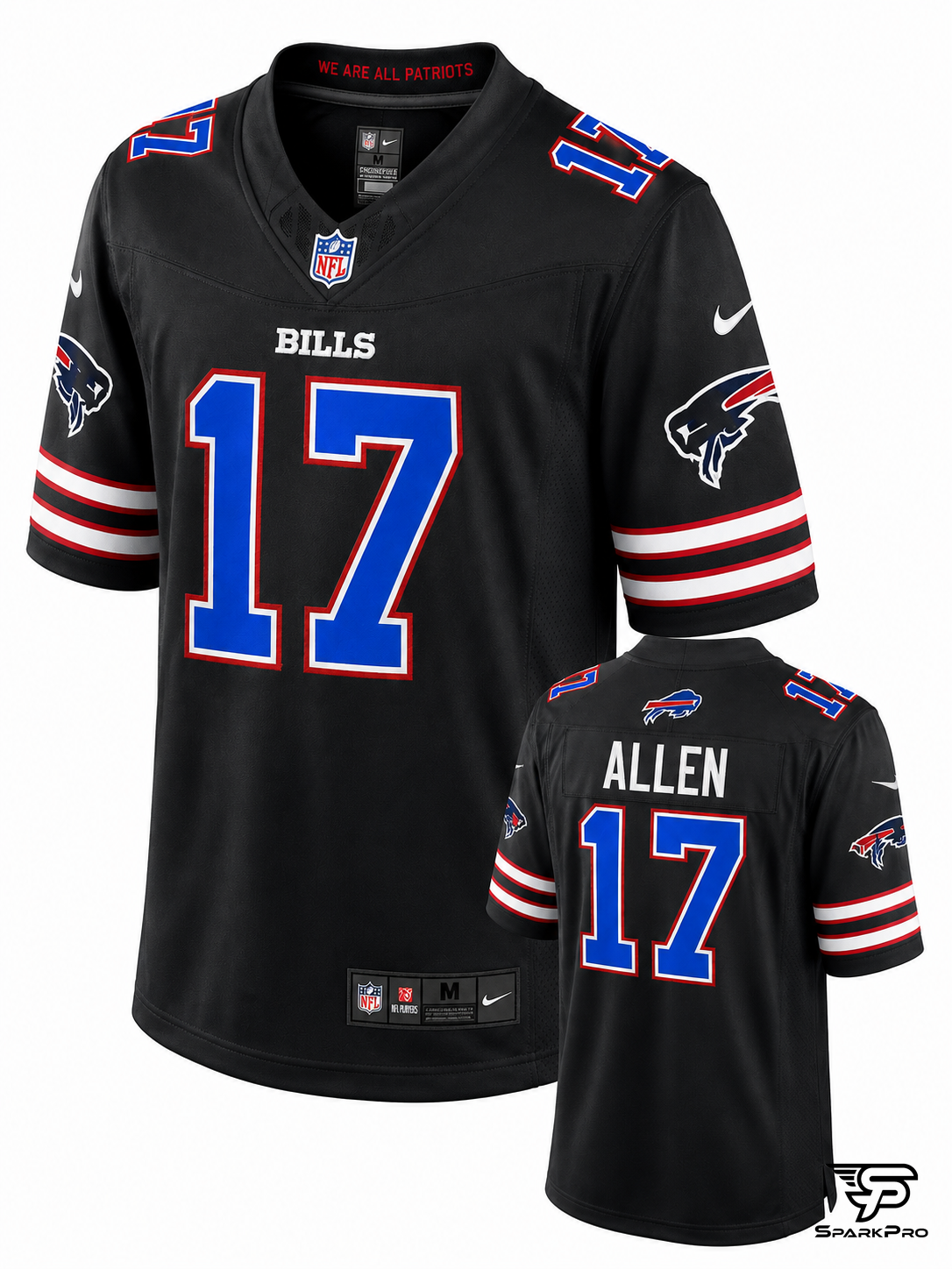 Camiseta Buffalo Bills Allen #17 Nike Negro - Imagen Principal
