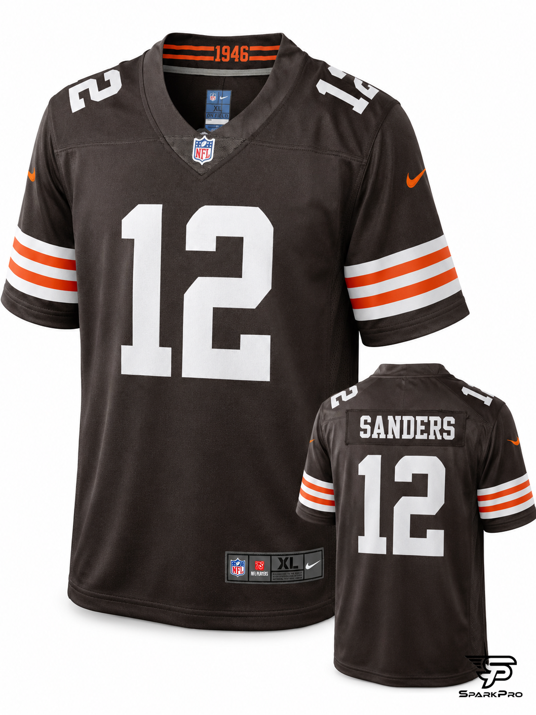 Camiseta-Cleveland-Browns-Sanders-12-Marron-Nike