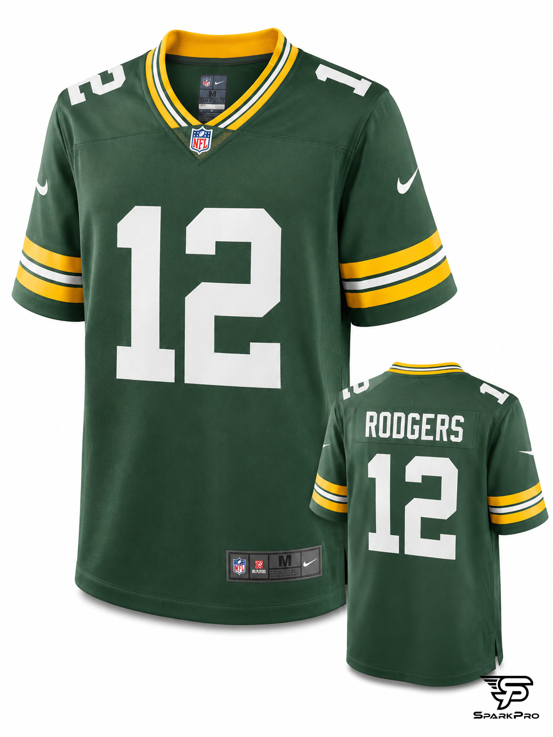 Camiseta Green Bay Packers Rodgers #12 Nike Verde - Imagen Principal