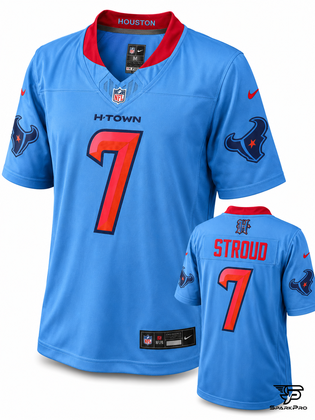 Camiseta Houston Texans Stroud #7 Nike Celeste - Imagen Principal