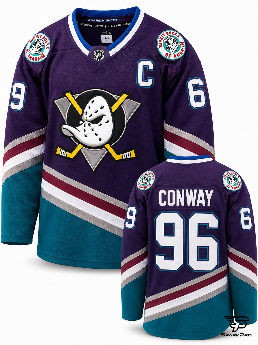 Camiseta Mighty Ducks Of Anaheim Conway #96 Morado - Imagen Principal Camiseta Mighty Ducks Of Anaheim Conway #96 Morado Hockey Morado - SparkPro