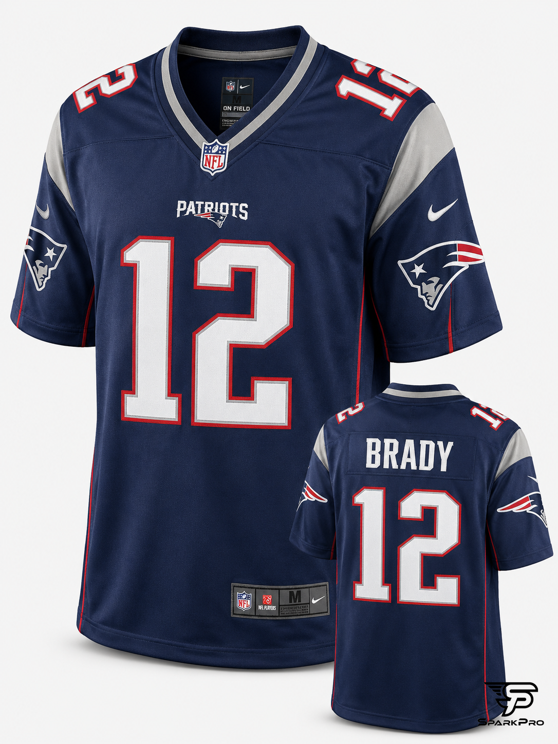 Camiseta New England Patriots Brady #12 Nike Azul - Imagen Principal