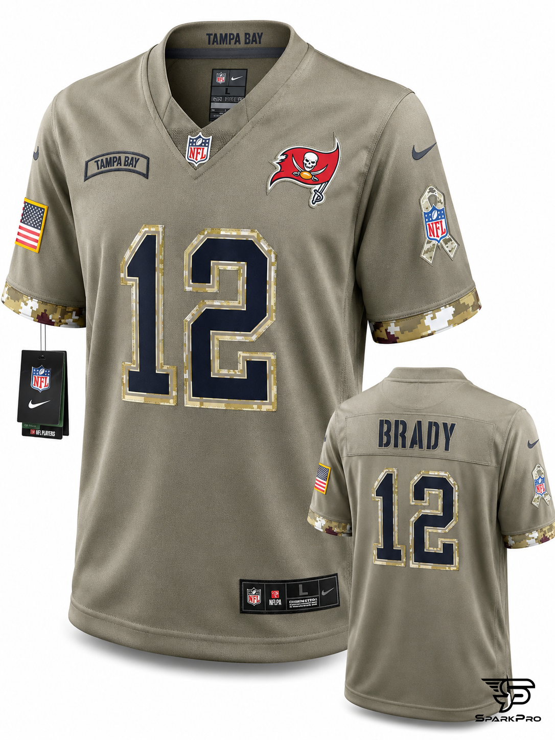 Camiseta Tampa Bay Buccaneers Brady #12 Nike Verde - Imagen Principal