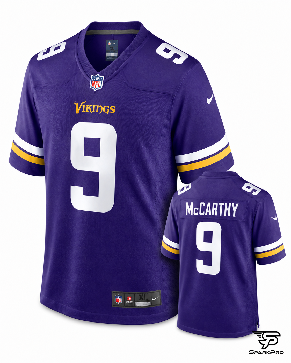 Camiseta Vikings Mccarthy #9 Nike Morado - Imagen Principal