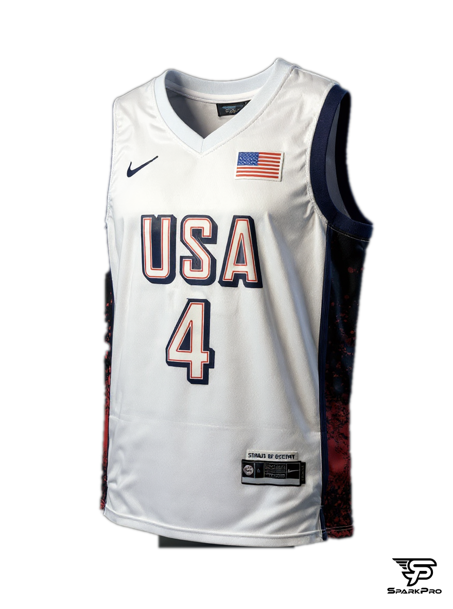 Camiseta Usa Curry #4 Nike Blanco - Vista 3D