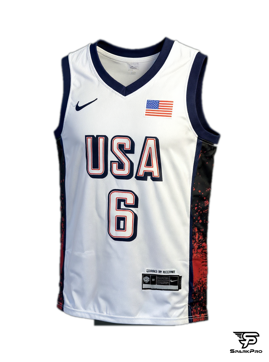 Camiseta Usa James #6 Nike Blanco - Vista 3D