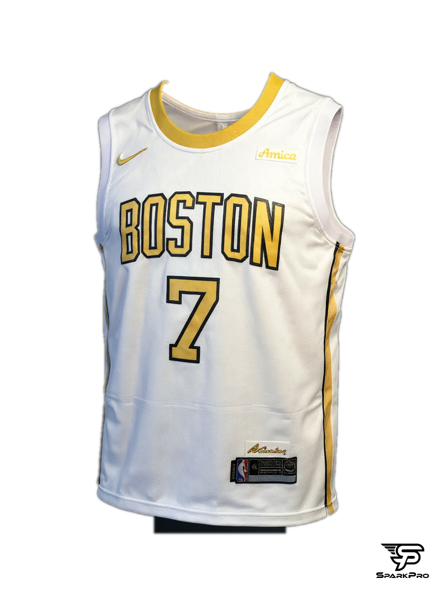 Camiseta Boston Brown #7 Nike Blanco - Vista 3D