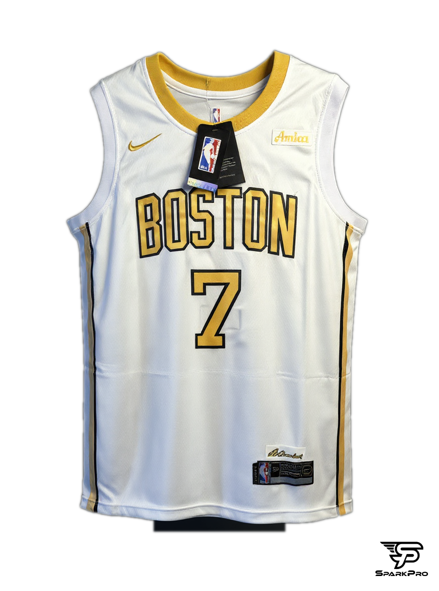 Camiseta Boston Brown #7 Nike Blanco - Vista 3D