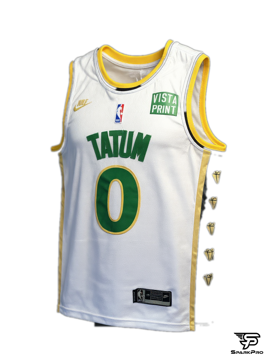 Camiseta Boston Celtics Jayson Tatum #0 Nike Blanco - Vista 3D