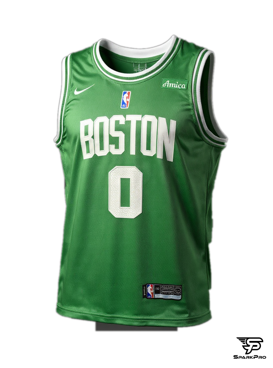 Camiseta Boston Celtics Jayson Tatum #0 Nike Verde - Vista 3D