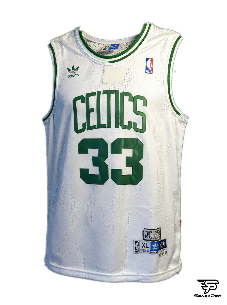 Camiseta Boston Celtics Larry Bird #33 Adidas Blanco - Vista 3D