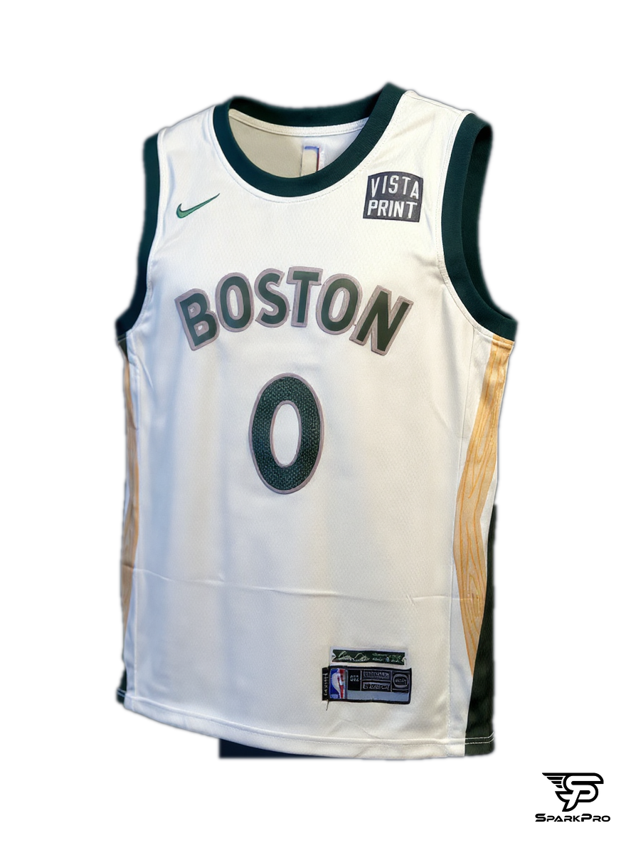 Camiseta Boston Celtics Tatum #0 Nike Blanco - Vista 3D