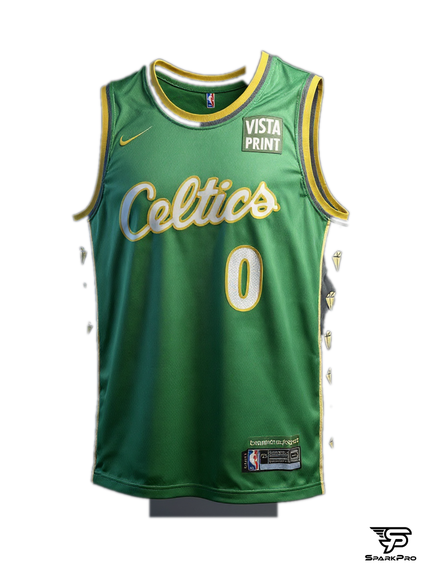 Camiseta Boston Celtics Tatum #0 Nike Verde - Vista 3D