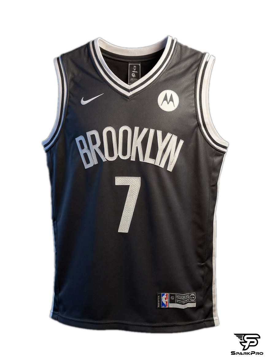 Camiseta Brooklyn Nets Kevin Durant #7 Nike Negro - Vista 3D