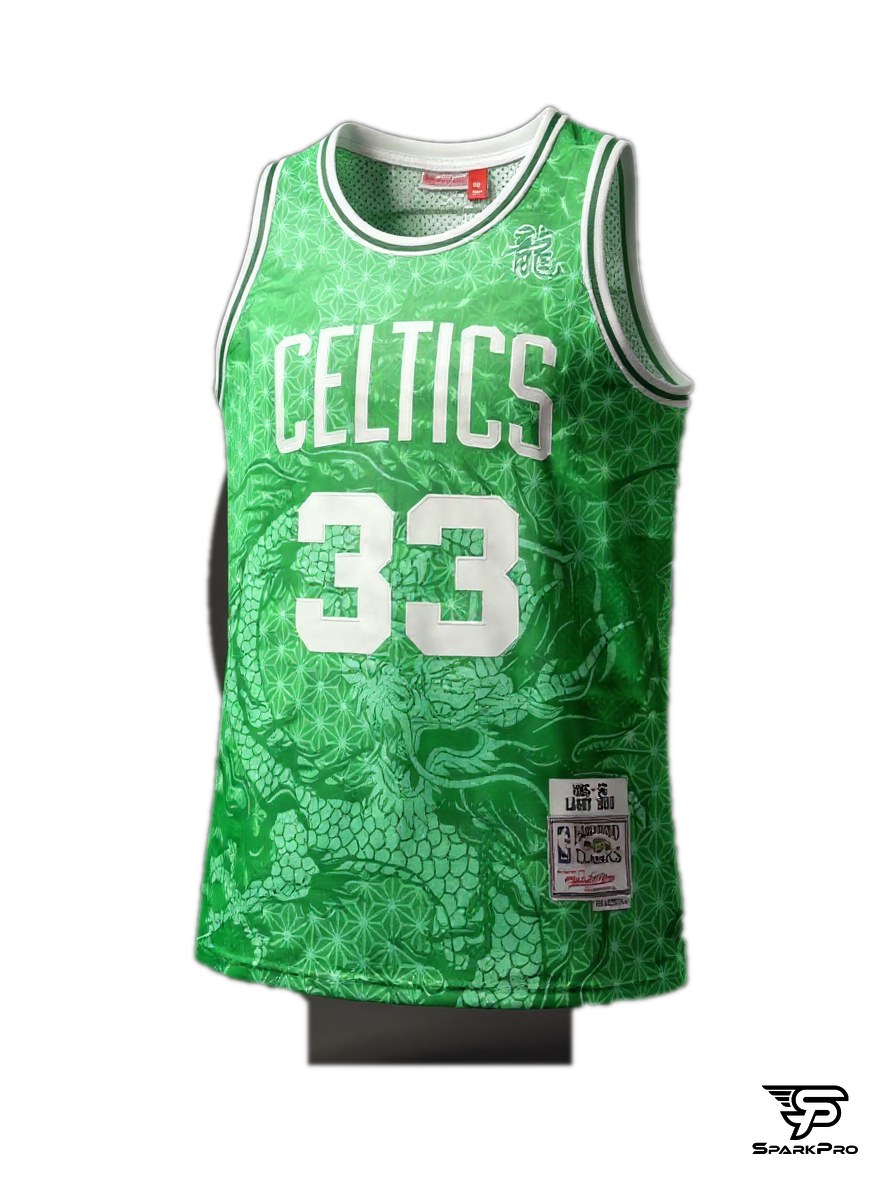 Camiseta Celtics Larry Bird #33 Mitchell & Ness Verde - Vista 3D