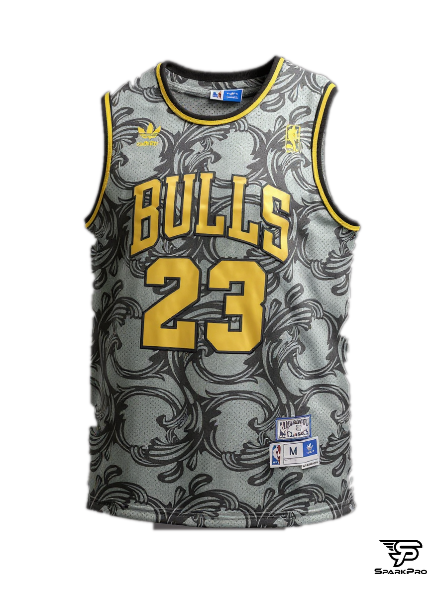 Camiseta Chicago Bulls Jordan #23 Adidas Gris - Vista 3D