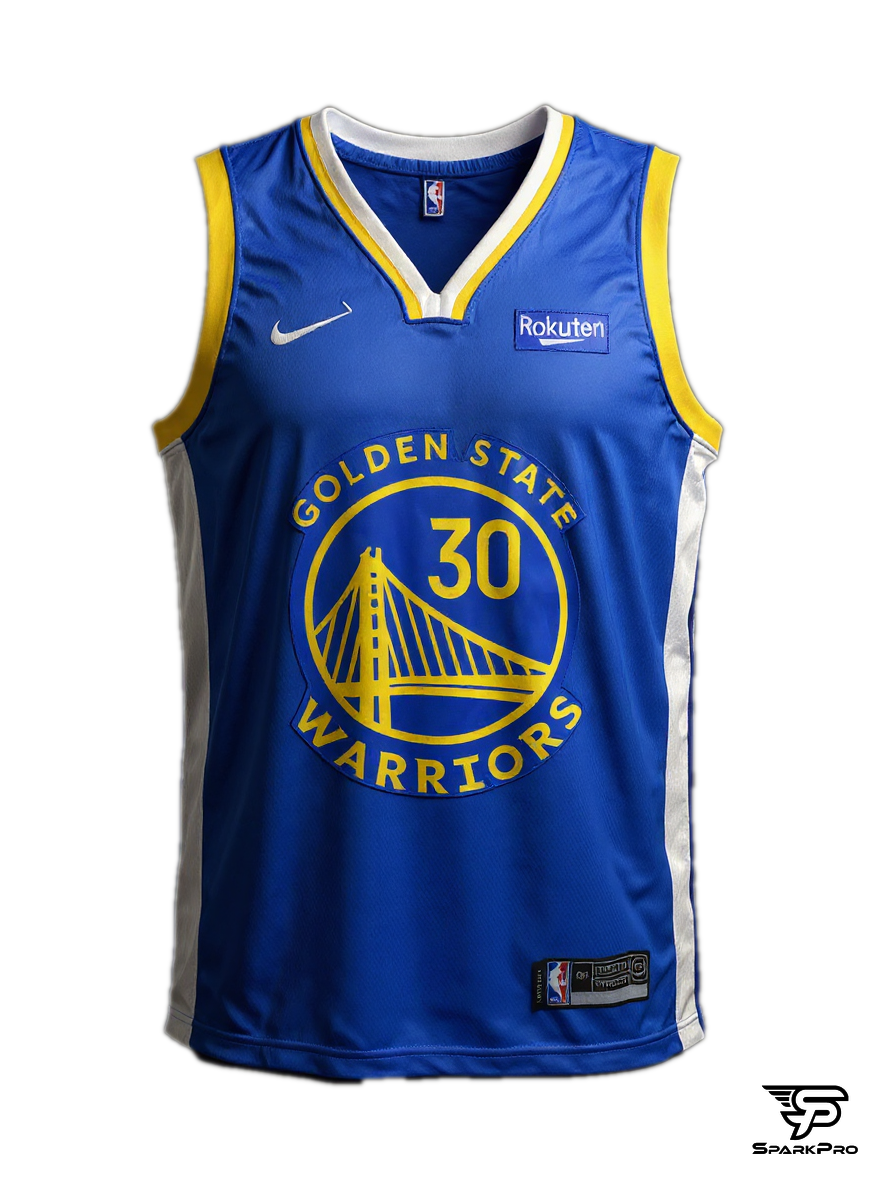 Camiseta Golden State Warriors Curry #30 Nike Azul - Vista 3D