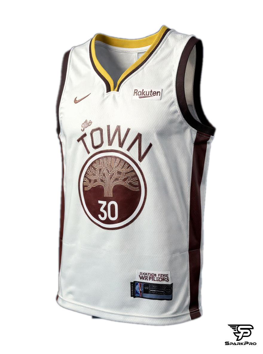 Camiseta Golden State Warriors Curry #30 Nike Blanco - Vista 3D