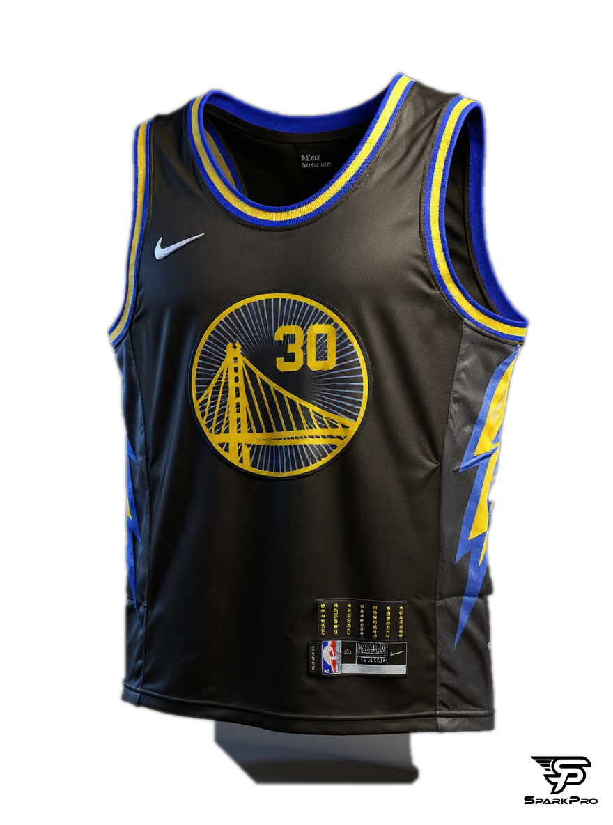 Camiseta Golden State Warriors Curry #30 Nike Negro - Vista 3D