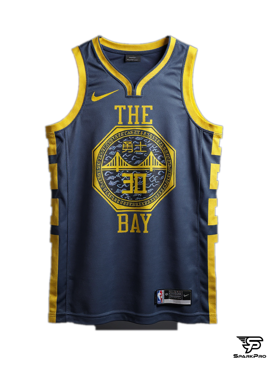 Camiseta Golden State Warriors Stephen Curry #30 Nike Azul - Vista 3D