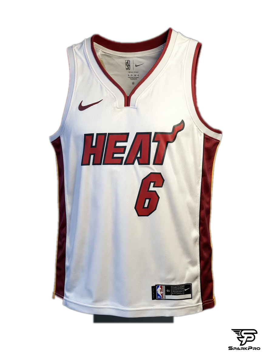 Camiseta Miami Heat James #6 Nike Blanco - Vista 3D