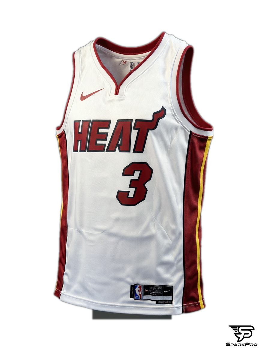 Camiseta Miami Heat Wade #3 Nike Blanco - Vista 3D