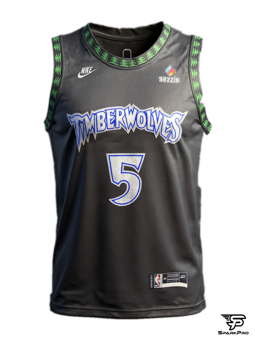 Camiseta Minnesota Timberwolves Anthony Edwards #5 Nike Negro - Vista 3D