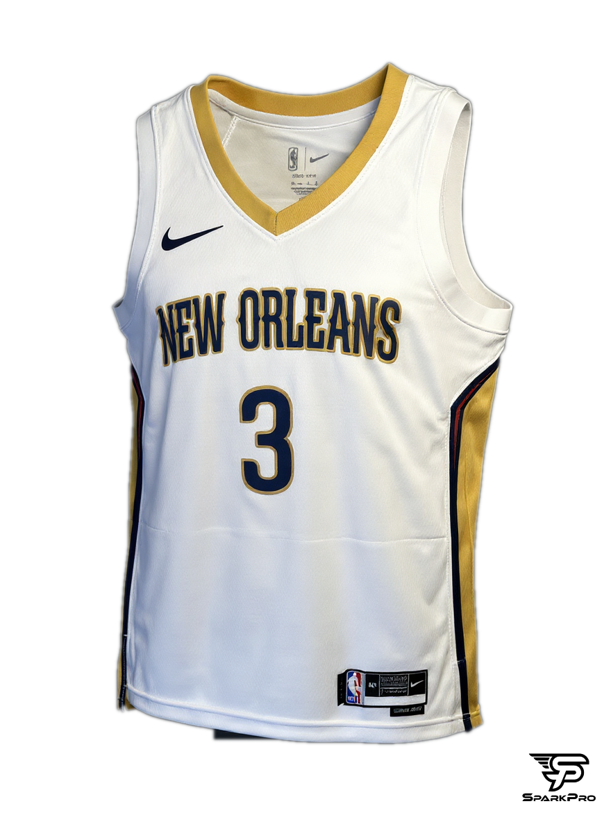 Camiseta New Orleans Pelicans Poole #3 Nike Blanco - Vista 3D