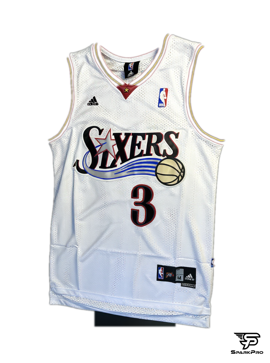 Camiseta Philadelphia 76ers Iverson #3 Adidas Blanco - Vista 3D