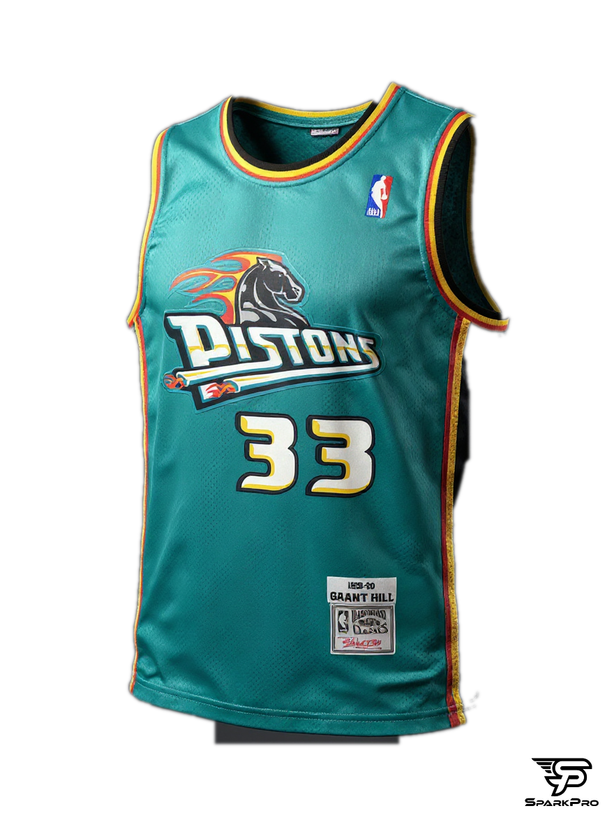 Camiseta Pistons Grant Hill #33 Mitchell & Ness Verde - Vista 3D