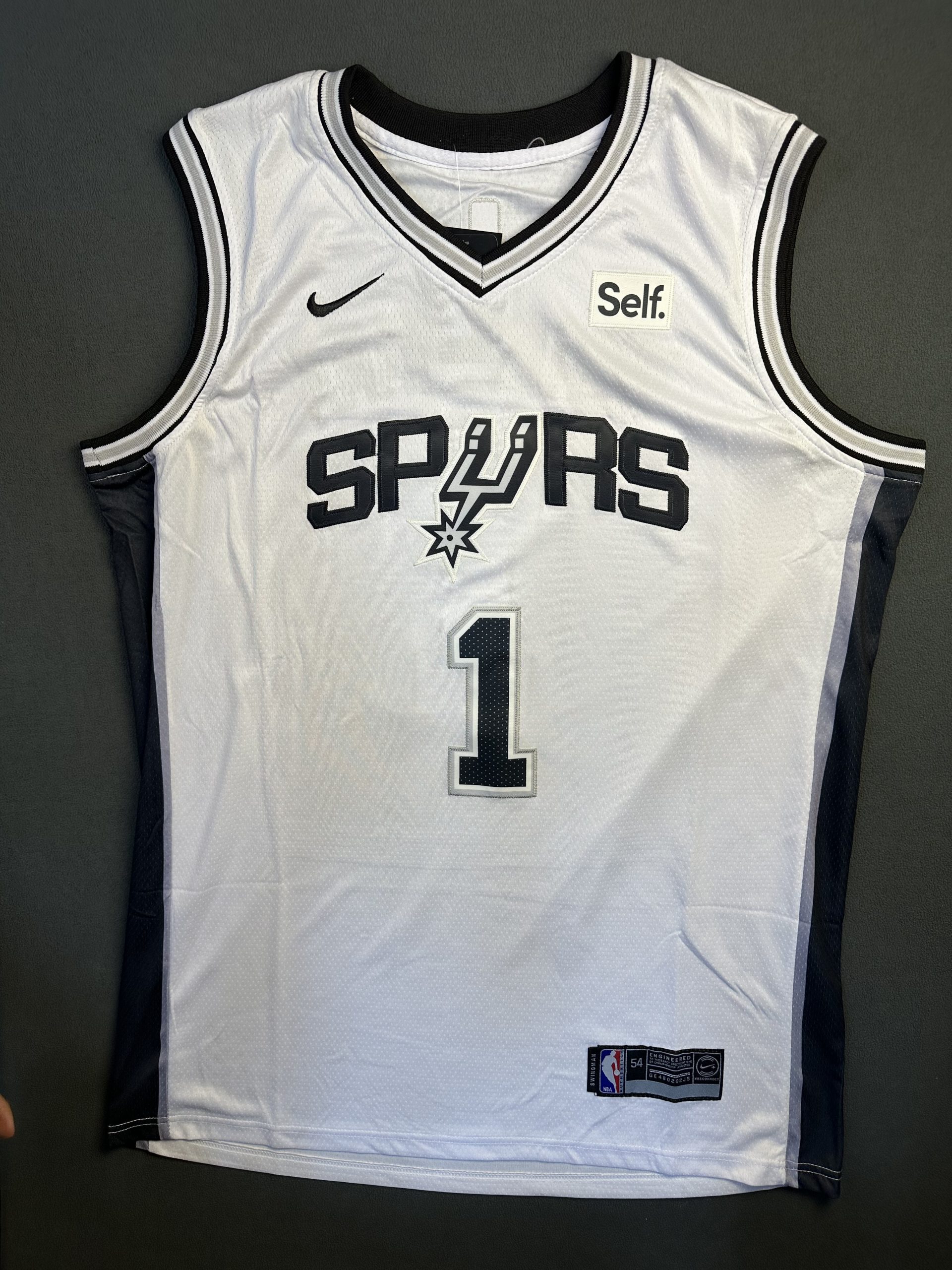 Camiseta San Antonio Spurs Wembanyama #1 Nike Blanco - Vista frontal