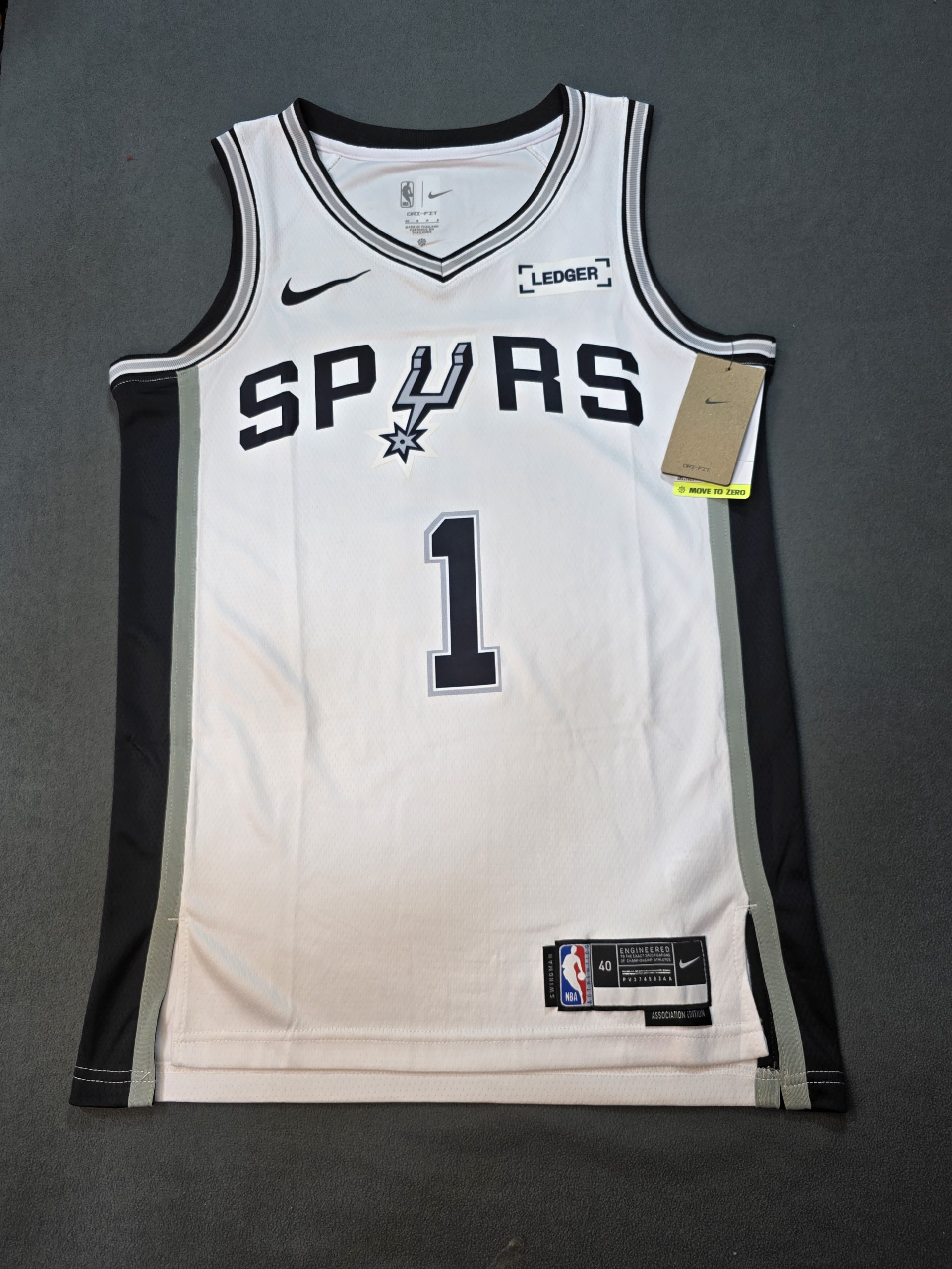 Camiseta San Antonio Spurs Wembanyama #1 Nike Blanco - Vista frontal