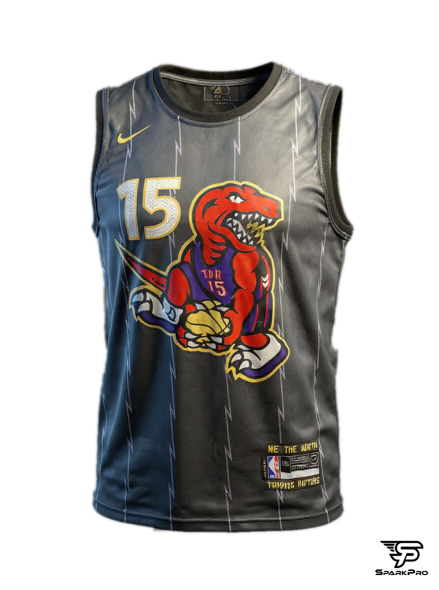 Camiseta Toronto Raptors Carter #15 Nike Negro - Vista 3D