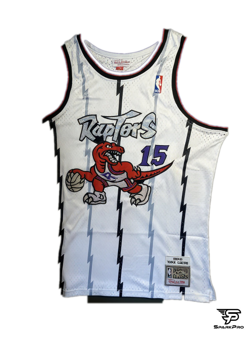 Camiseta Toronto Raptors Vince Carter #15 Mitchell & Ness Blanco - Vista 3D