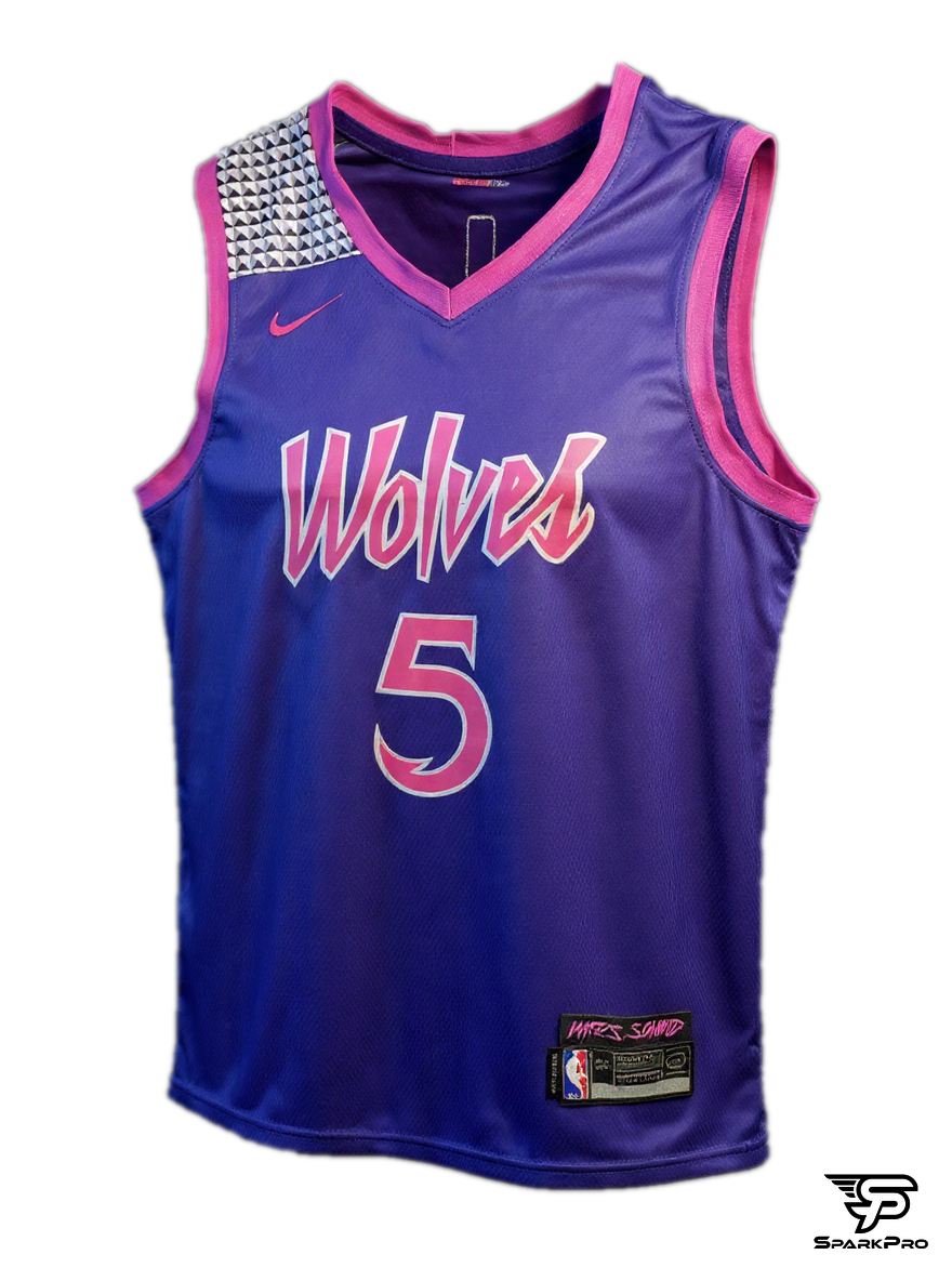 Camiseta Wolves Edwards #5 Nike Morado - Vista 3D