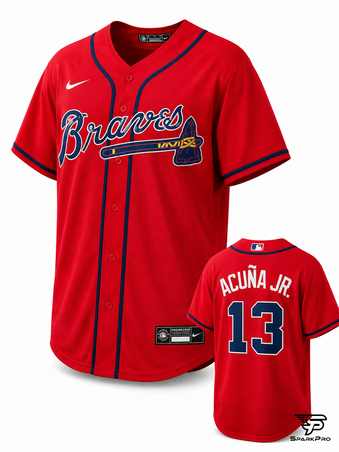 Camiseta-Atlanta-Braves-Acuna-Jr.-13-Rojo-Nike