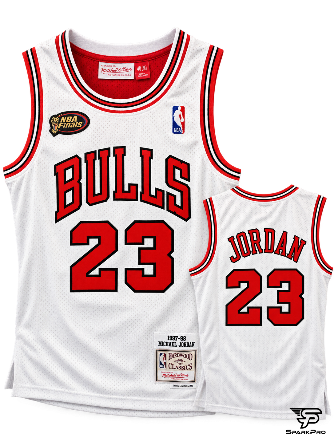 Camiseta Chicago Bulls Michael Jordan #23 Mitchell & Ness Blanco - Imagen Principal Camiseta Chicago Bulls Michael Jordan #23 Mitchell & Ness Blanco Mitchell & Ness Baloncesto Blanco - SparkPro