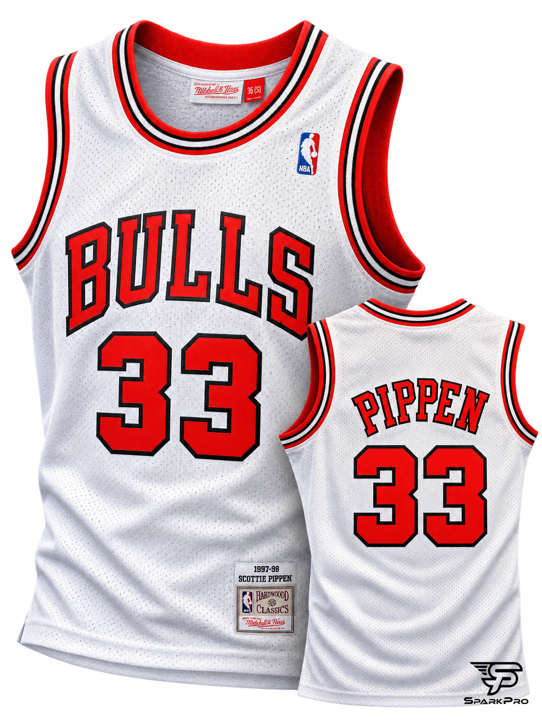 Camiseta Chicago Bulls Scottie Pippen #33 Mitchell & Ness Blanco - Imagen Principal Camiseta Chicago Bulls Scottie Pippen #33 Mitchell & Ness Blanco Mitchell & Ness Baloncesto Blanco - SparkPro