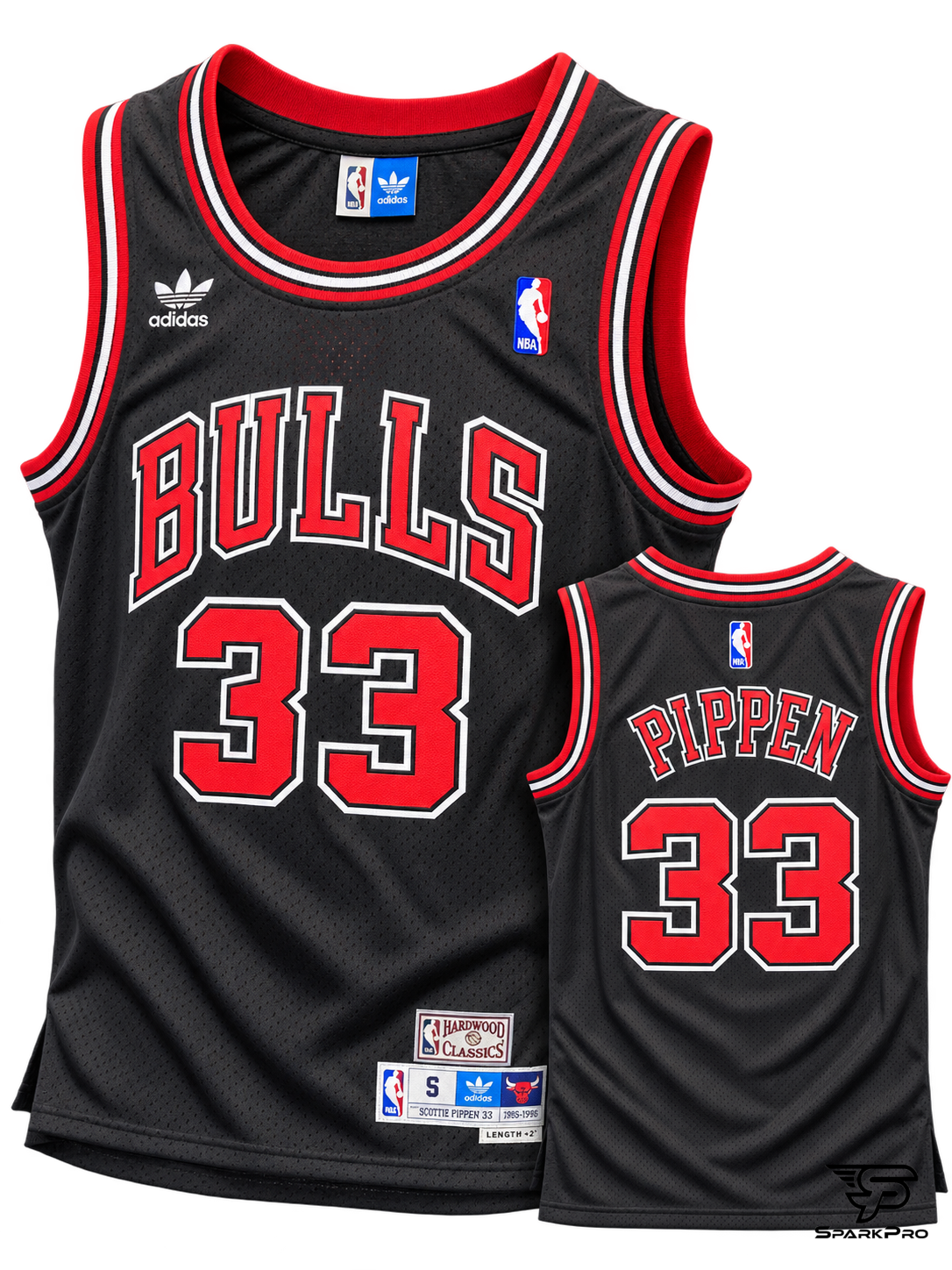 Camiseta Chicago Bulls Scottie Pippen #33 Adidas Negro - Imagen Principal Camiseta Chicago Bulls Scottie Pippen #33 Adidas Negro Adidas VERSION_RETRO Baloncesto Negro - SparkPro