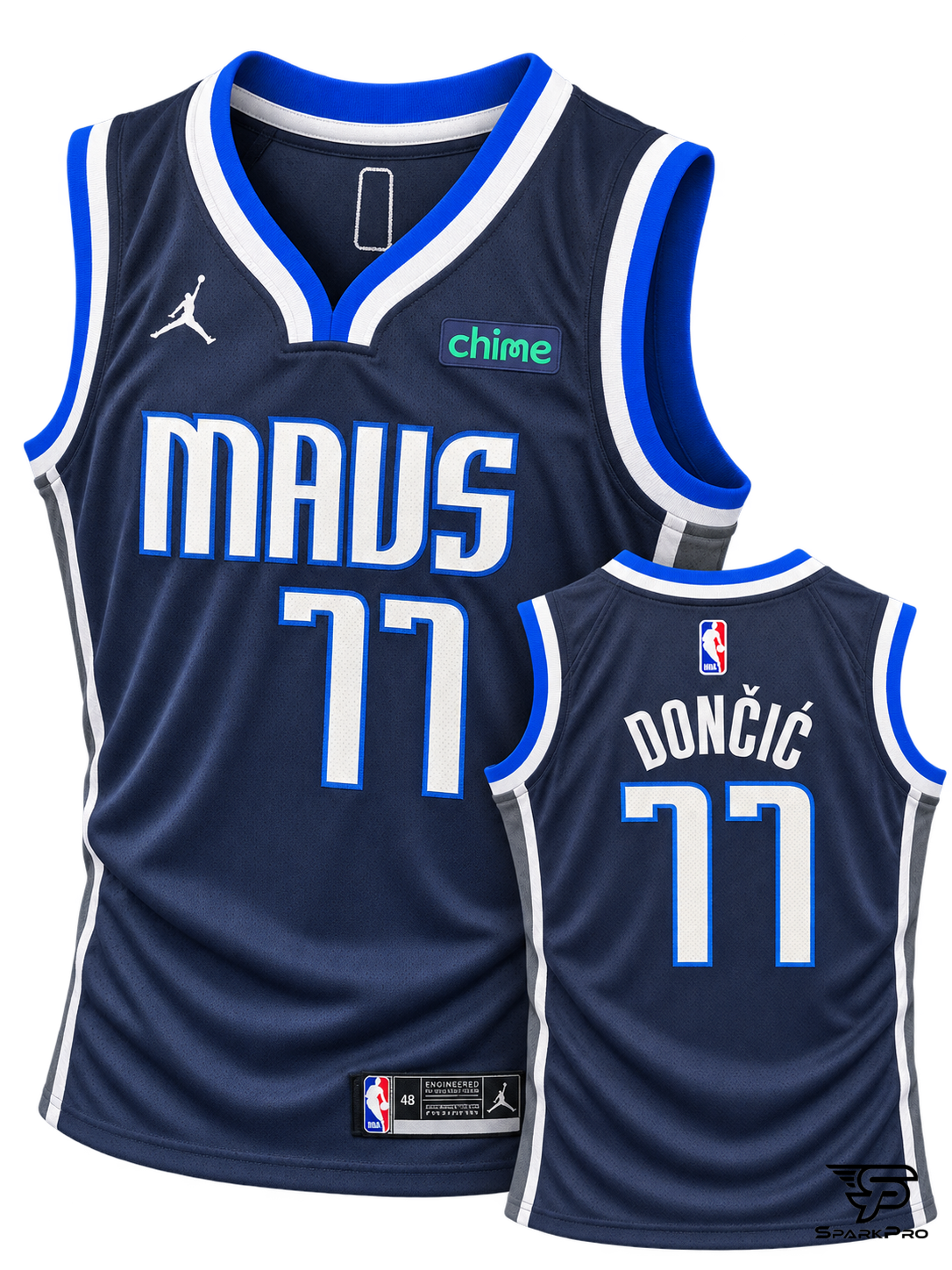Camiseta Dallas Mavericks Luka Doni #77 Jordan Azul - Imagen Principal Camiseta Dallas Mavericks Luka Doni #77 Jordan Azul Jordan Baloncesto Azul - SparkPro