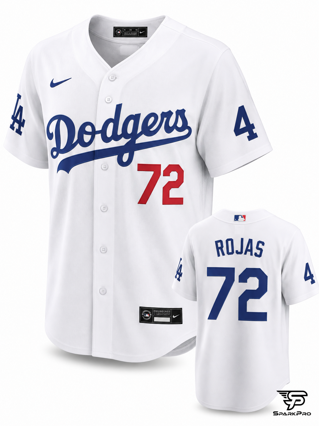 Camiseta Los Angeles Dodgers Rojas #72 Nike Blanco - Imagen Principal