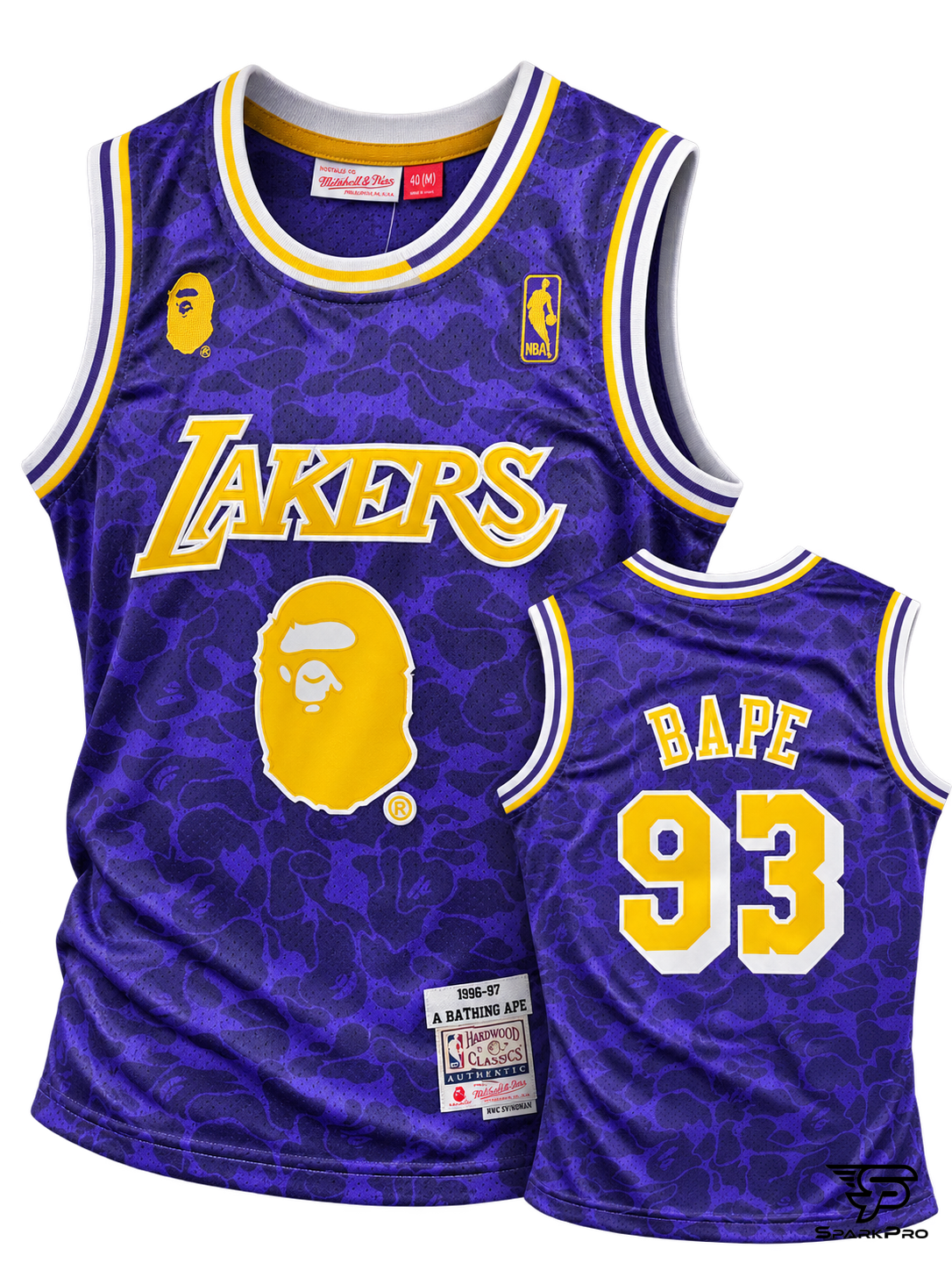 Camiseta Los Angeles Lakers #93 A Bathing Ape Morado - Imagen Principal Camiseta Los Angeles Lakers #93 A Bathing Ape Morado A Bathing Ape Baloncesto Morado - SparkPro