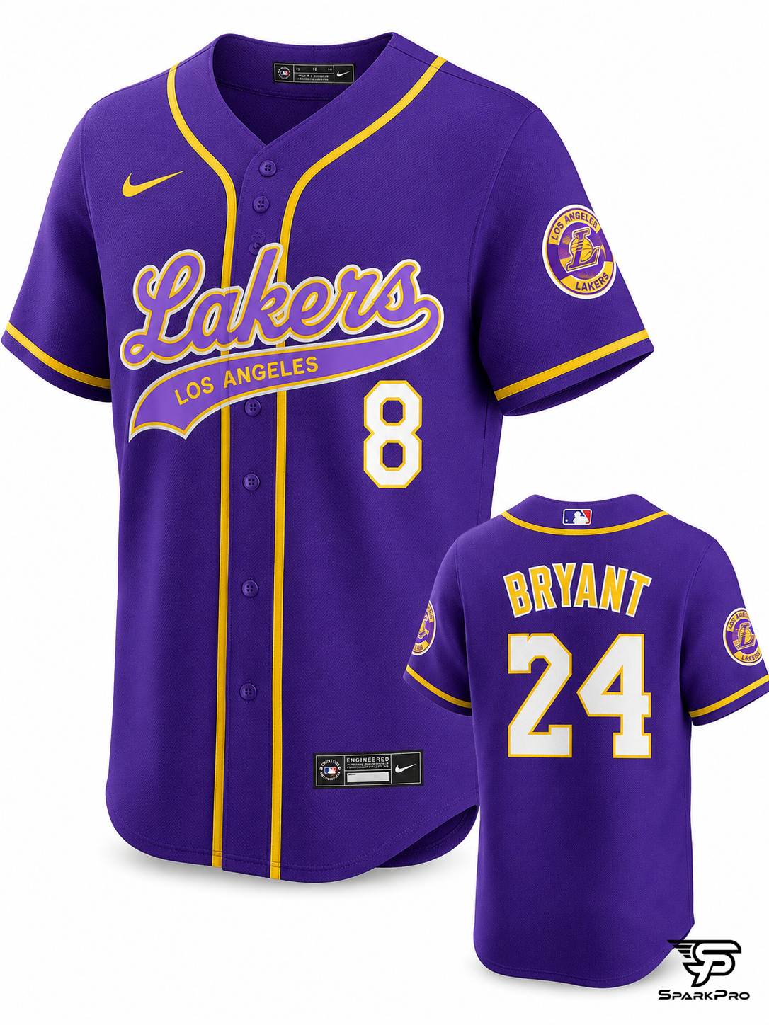 Camiseta Los Angeles Lakers Kobe Bryant #8/24 Nike Morado - Imagen Principal