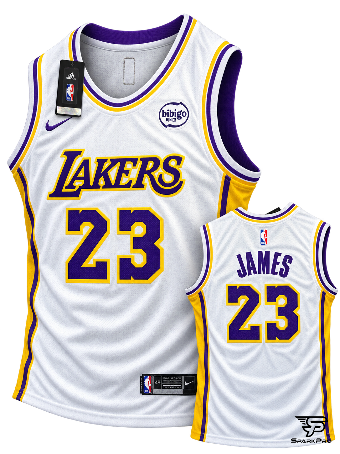 Camiseta Los Angeles Lakers Lebron James #23 Nike Blanco - Imagen Principal Camiseta Los Angeles Lakers Lebron James #23 Nike Blanco Nike Baloncesto Blanco - SparkPro