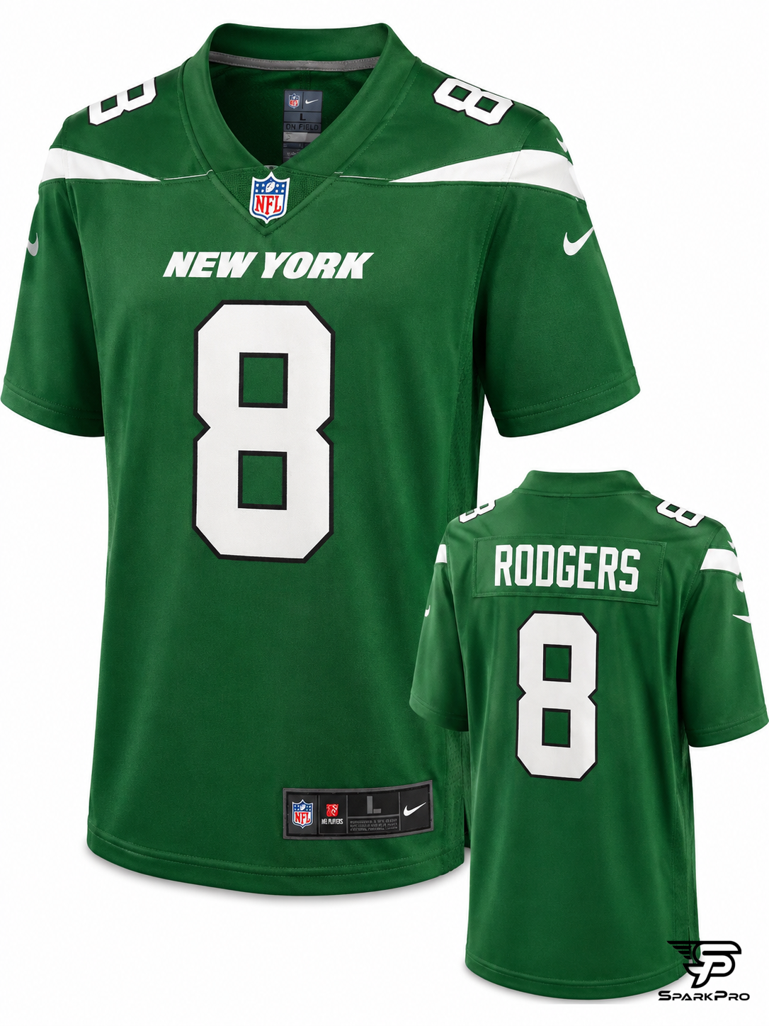 Camiseta New York Jets Rodgers #8 Nike Verde - Imagen Principal