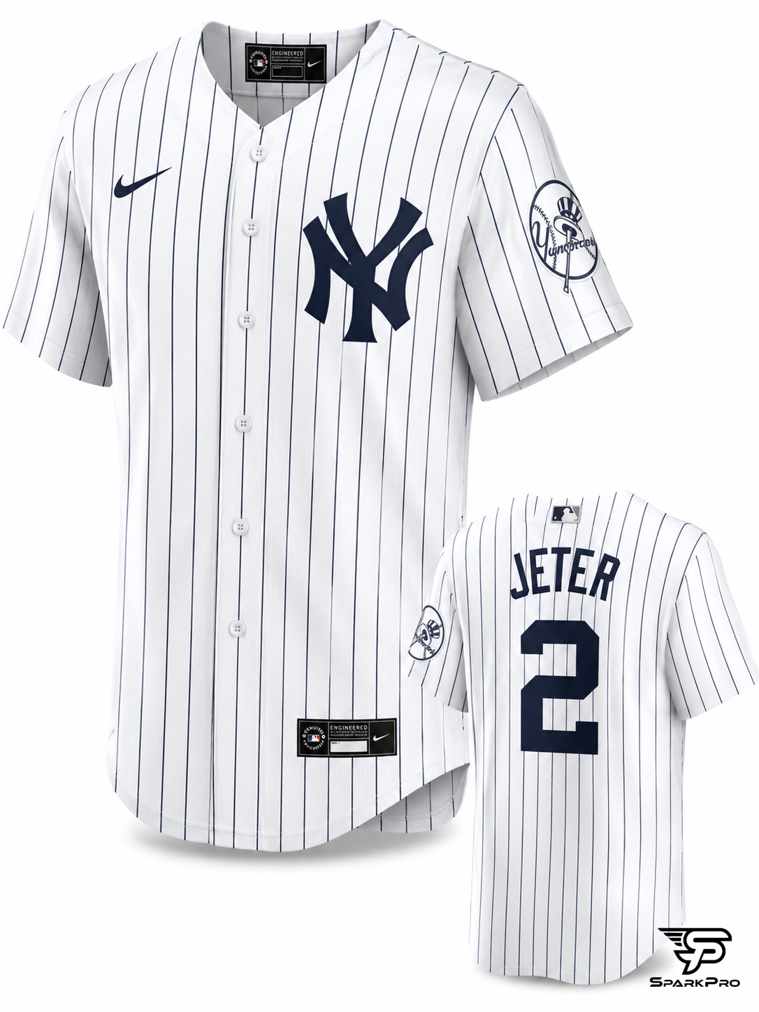 Camiseta New York Yankees Jeter #2 Nike Blanco - Imagen Principal